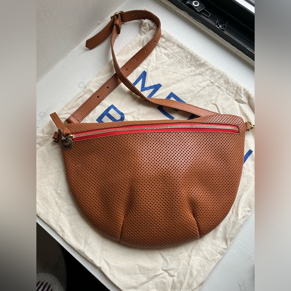Clare V Grande Fanny in Cuoio Perf, Like New